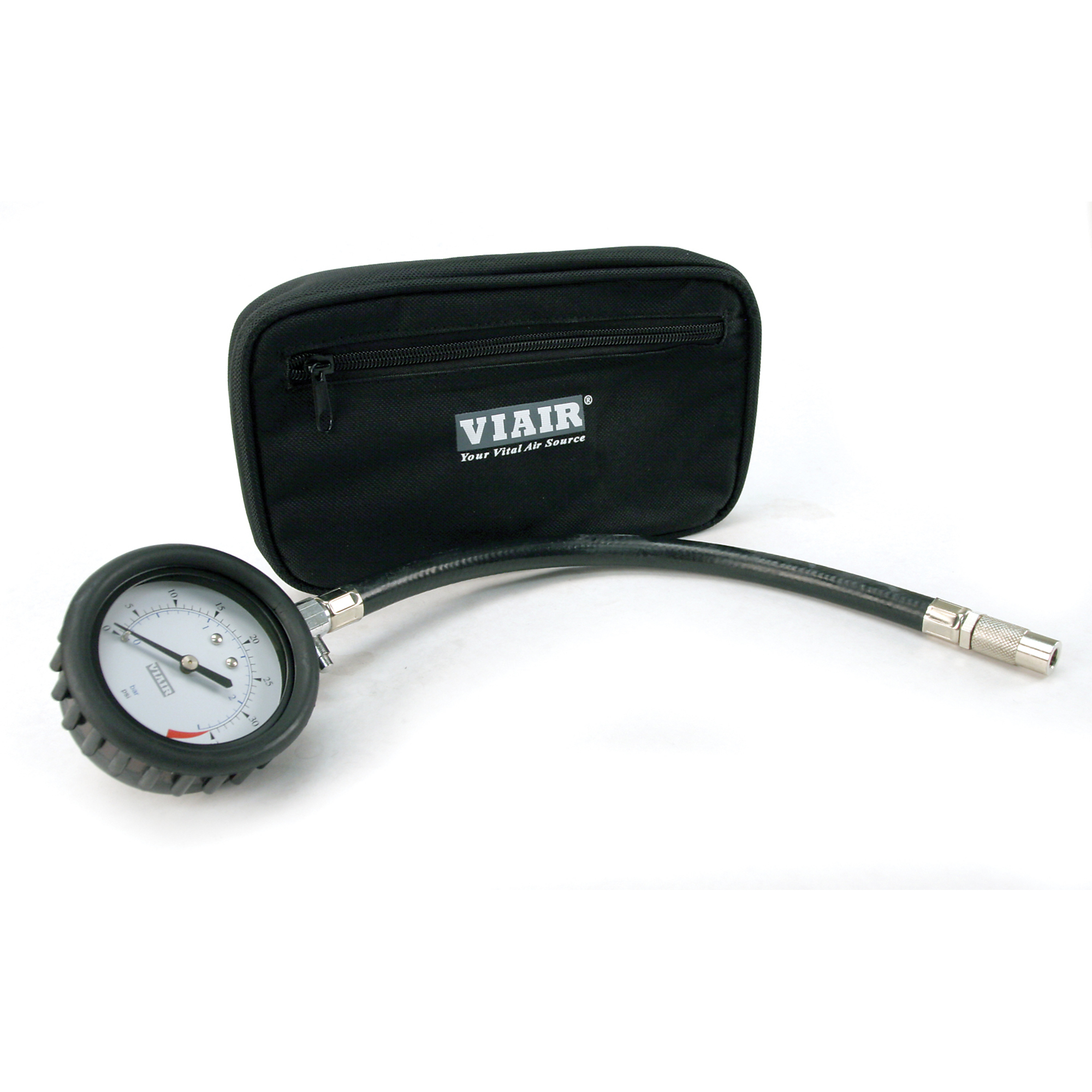 Viair Air Down Gauge - 2.5in., 0-35 PSI, 12in. Rubber Hose, Model# 90057